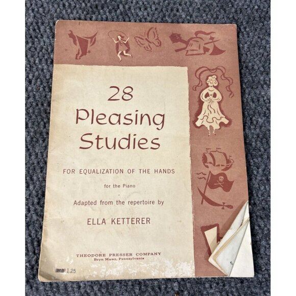 28 Pleasing Studies 1956 Paperback Piano Song Book Ella Ketterer Theodore Presse - Picture 1 of 10